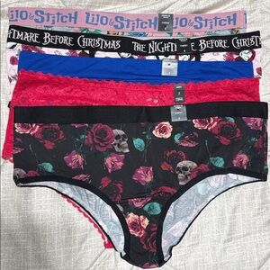 Torrid Women's Briefs Set - Blue, Pink, Black Floral